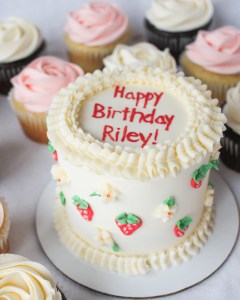 4" smash cake with basic cupcakes
