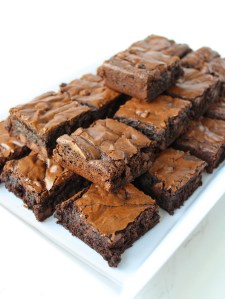 tray of double chocolate brownies
