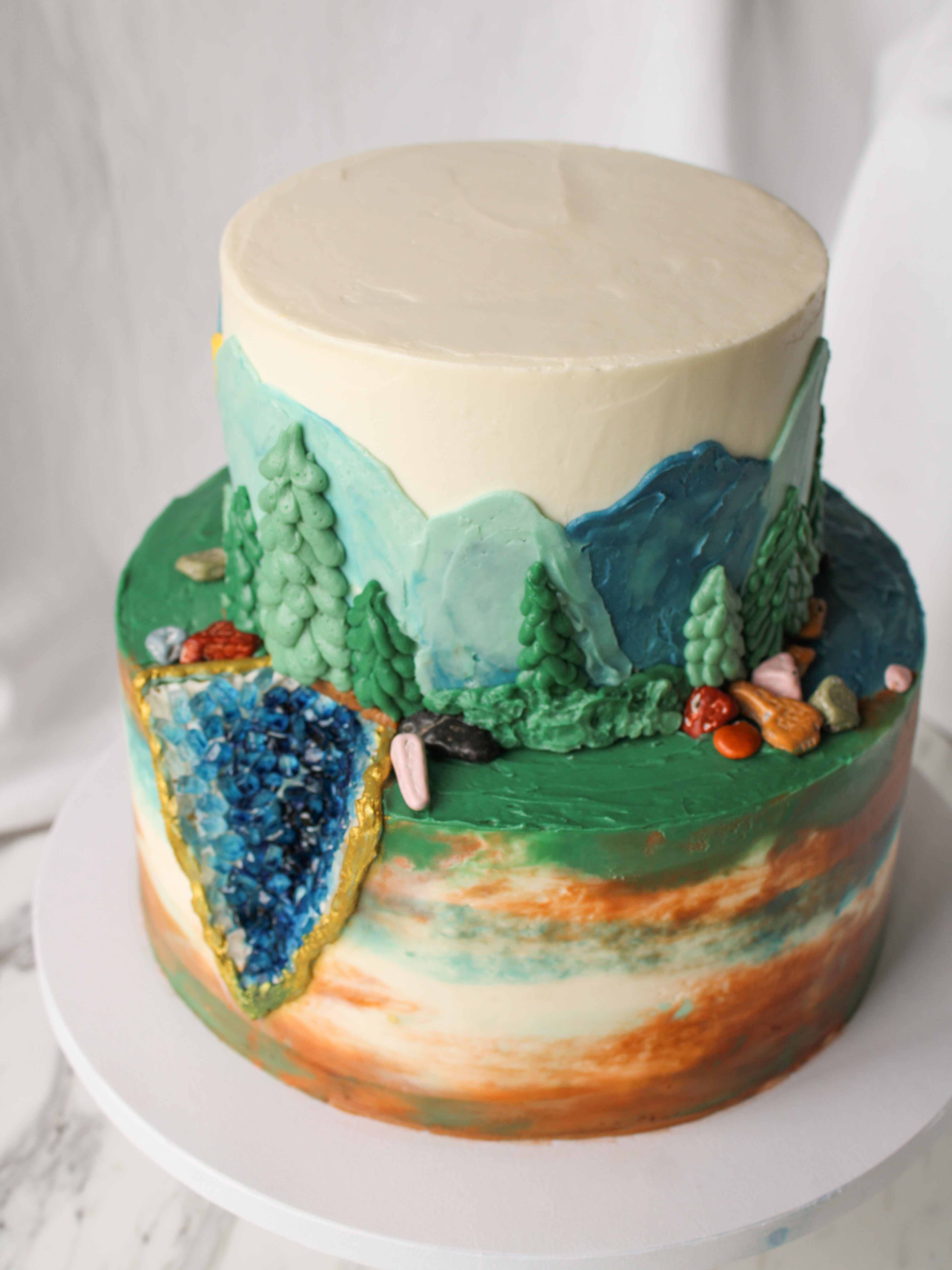 geology geode and nature inspired graduation cake